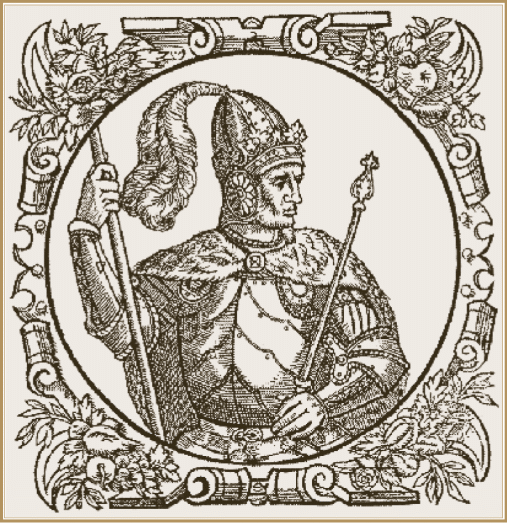 Великий князь Литовский Витовт. Гравюра из «Описания европейской Сарматии» А. Гваньини. XVI в..gif